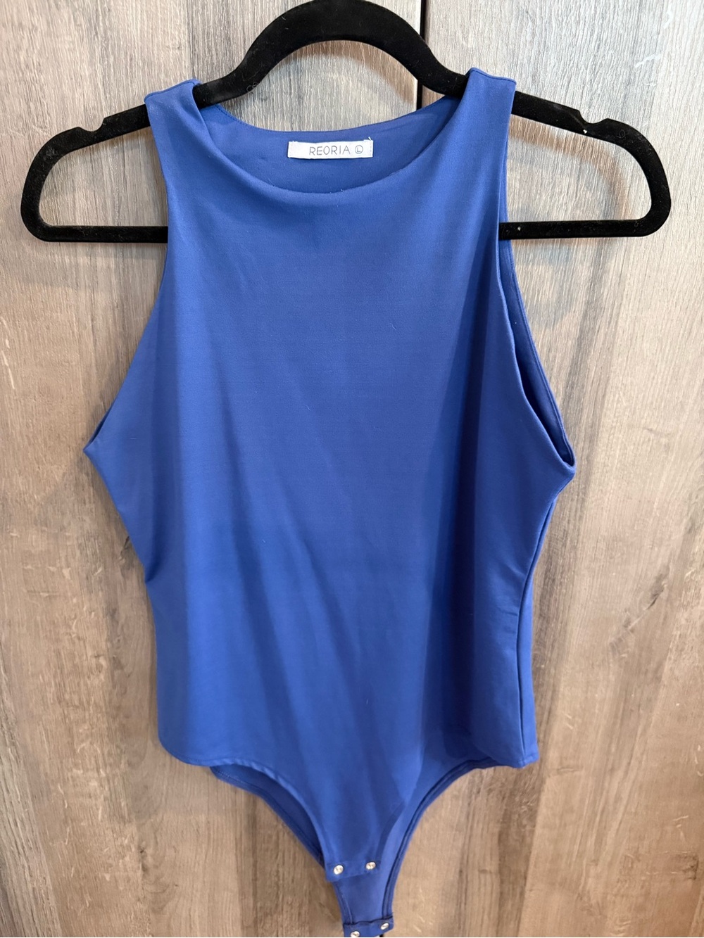 ReoRia Cobalt Blue Sleeveless High-Neck Bodysuit